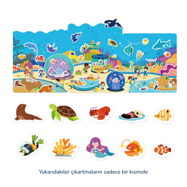 Yeniden Kullanılabilir Jel Sticker Seti -  İnanılmaz Akvaryum
