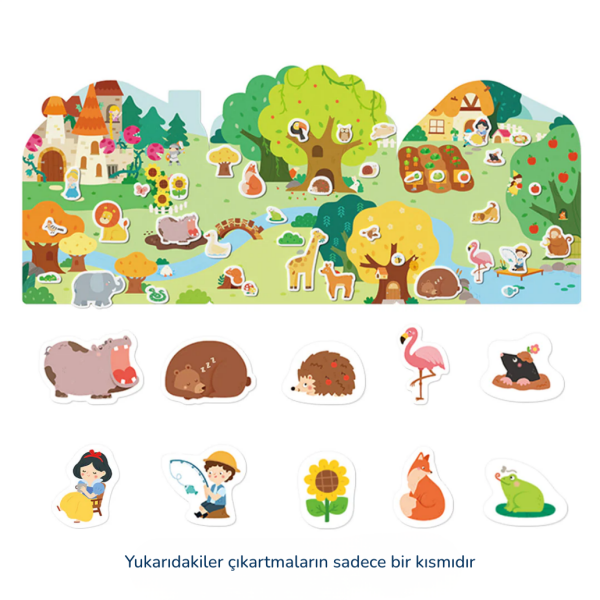 Yeniden Kullanılabilir Jel Sticker Seti - Hayvan Kasabası