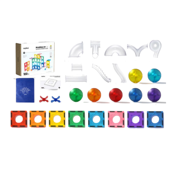 Mideer Renkli Magnetic Tiles - Parkur 100 Parça