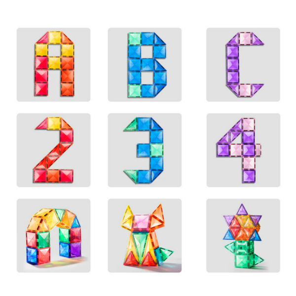 Mideer Renkli Magnetic Tiles -  100 Parça