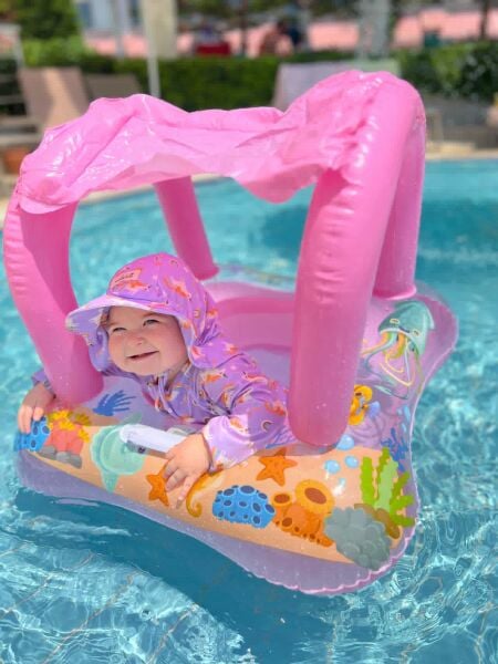 UV Korumalı Alt Üst Kız Bebek Set - Rainbow Unicorn Lilac 0-6 Ay