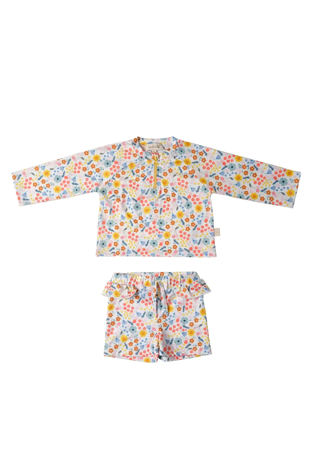 UV Korumalı Alt Üst Kız Bebek Set - Pretty Floral