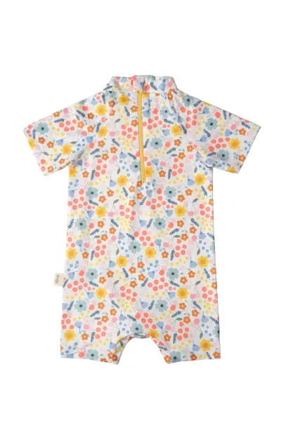 UV Korumalı Bebek Tek Parça Mayo-Pretty Floral 18-24 Ay