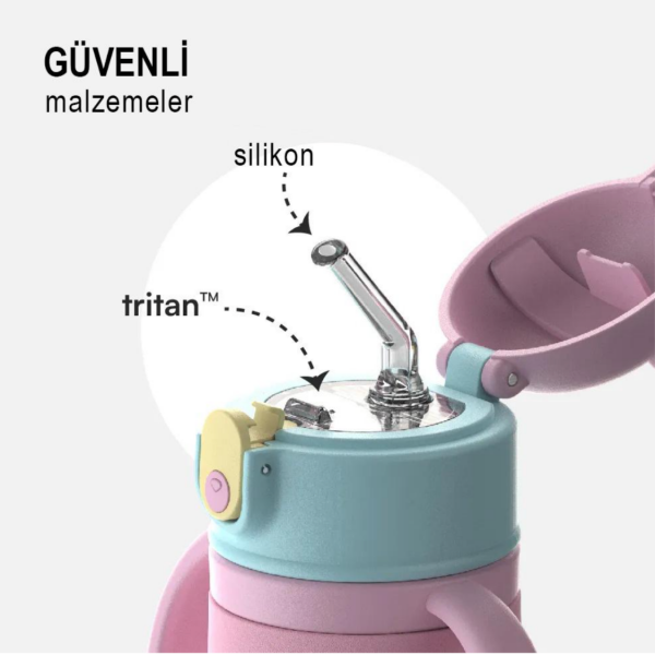 SippyPals Çocuk Su Termosu - Mor, 360 ml