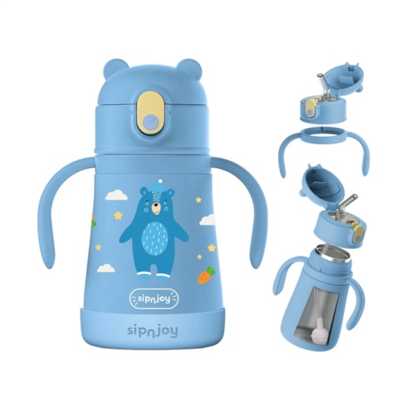 SippyPals Çocuk Su Termosu - Mavi, 360 ml