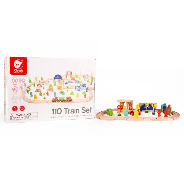 Classic World Ahşap Tren Seti - 110 Parça