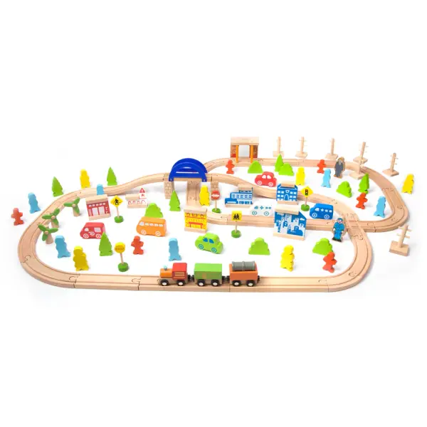 Classic World Ahşap Tren Seti - 110 Parça