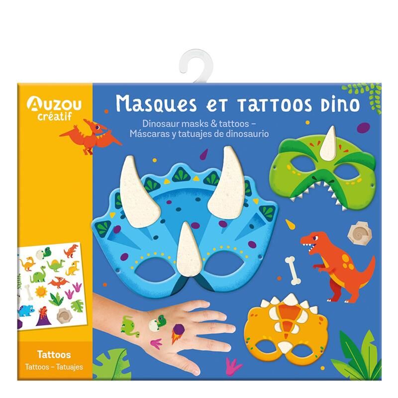 Çocuk Sanat Etkinlik Seti -Dinozor Maske-Dövmeleri