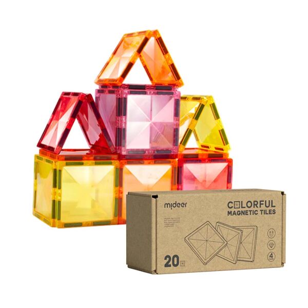 Mideer Magnetic Tiles - Sıcak Renkler, 20 Parça