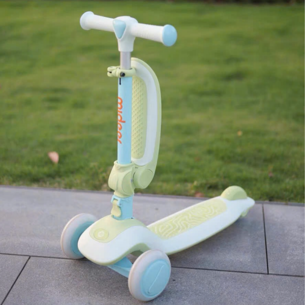 Mideer Katlanabilir 2'si 1 Arada Işıklı Scooter Yeşil
