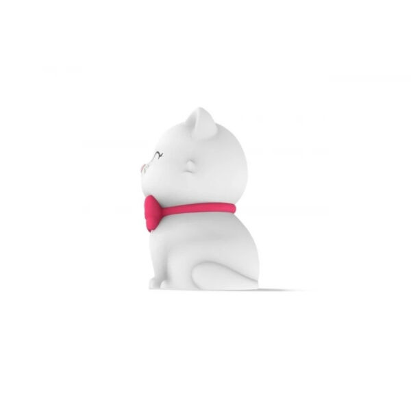 Kedi Tosh Silikon Gece Lambası Beyaz
