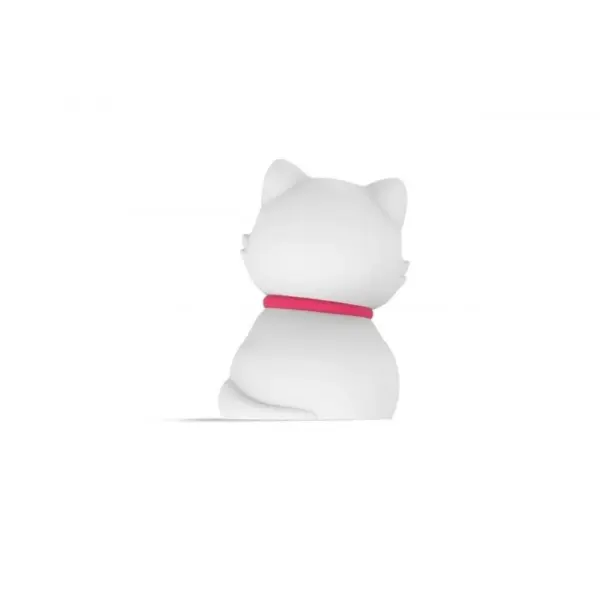 Kedi Tosh Silikon Gece Lambası Beyaz